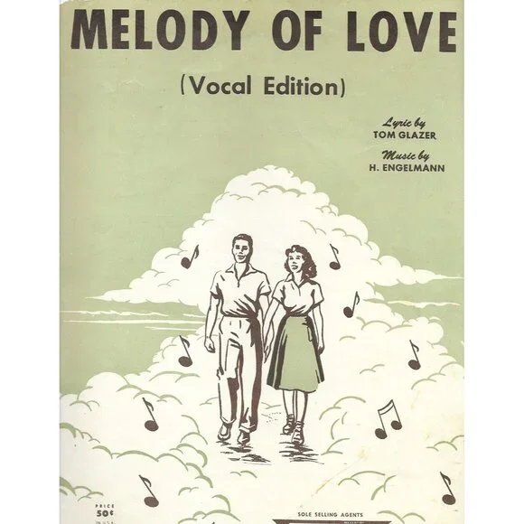 Melody of Love Sheet Music 1954 Tom Glazer Shapiro Bernstein Vintage - Picture 1 of 3